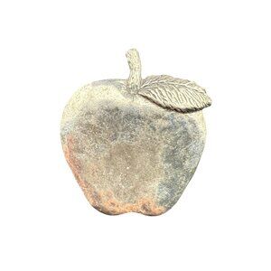 Vintage Sheridan Silver Tone Apple Brooch Pin With Leaf Detailing Antique Access